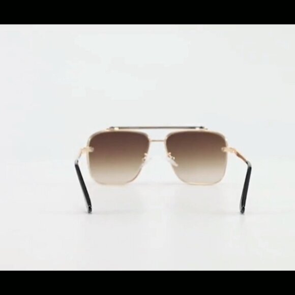 Vintage Square Aviator Sunglasses Metal Frame Gradient Lens UV400 Protection main image 7